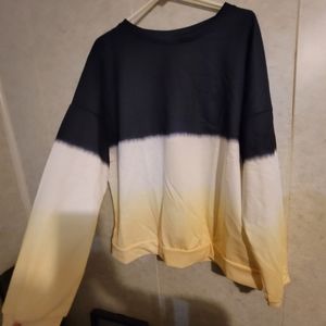 Women's 2X Sweat Shirt Black Yellow and White